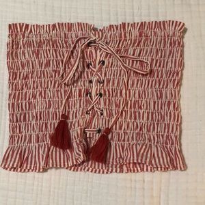 Striped Smocked Crop Top